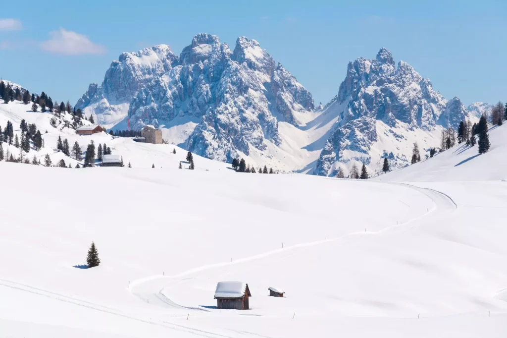 Plaetzwiese in Winter, Pratopiazza, Bolzano, South Tyrol, Trentino Alto Adige, Italy