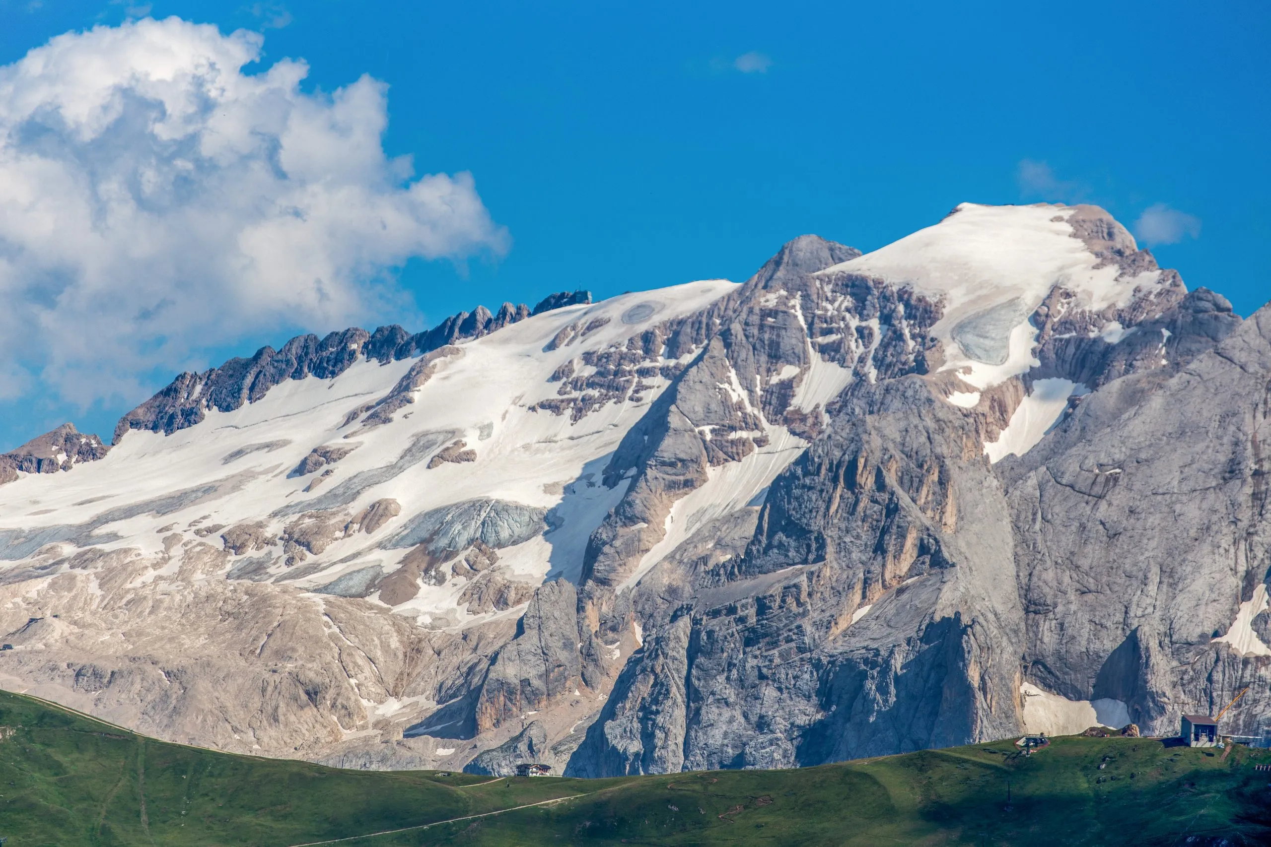 Marmolada named as the Queen of the Dolomites is a mountainous mountain group of the Alps, the highest in the Dolomites, reaching the highest point with Punta Penia (3,343 m). italy