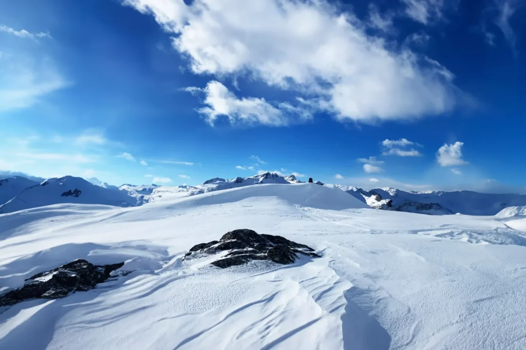 italian alps glacier with mountain peak