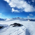 italian alps glacier with mountain peak